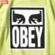 OBEY HEAVYWEIGHT LONG SLEEVE TEE "OBEY EYES ICON 2" (BRIGHT LIME)