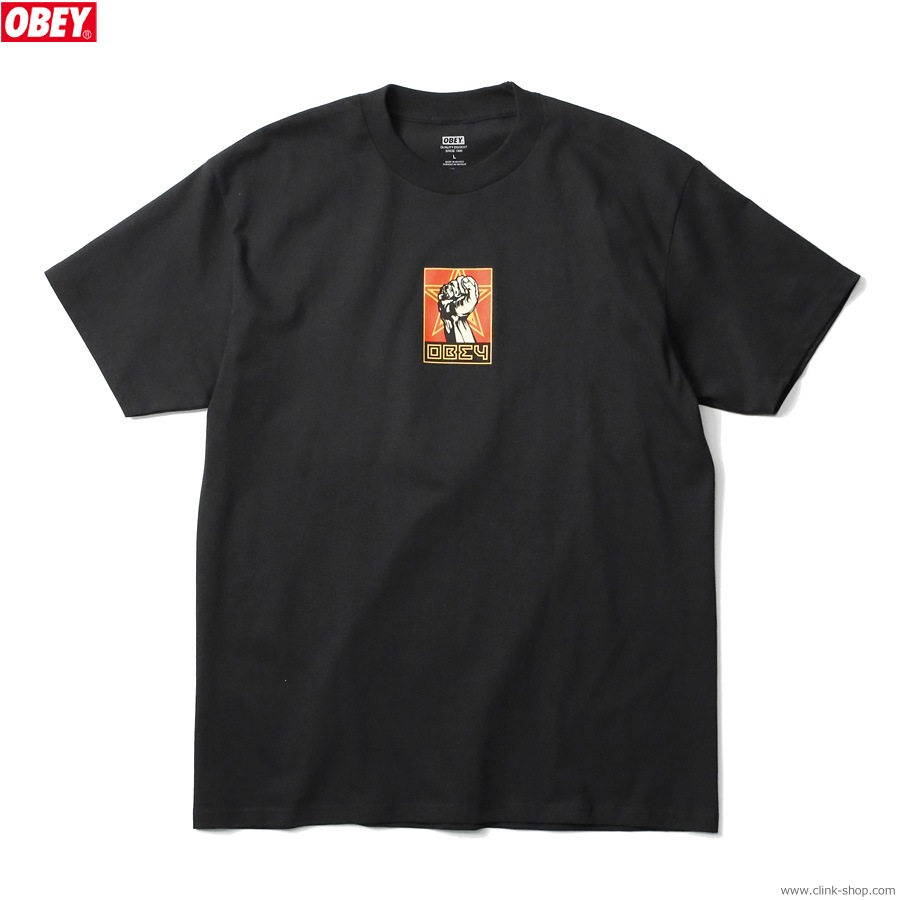 OBEY CLASSIC TEE "OBEY FIST" (BLACK) [SHEPARD FAIREY COLLECTION]