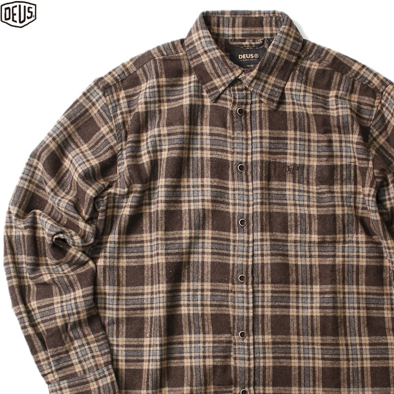 CLINK｜DEUS EX MACHINA ALLAN FLANNEL SHIRT (CHOC BROWN)｜東京