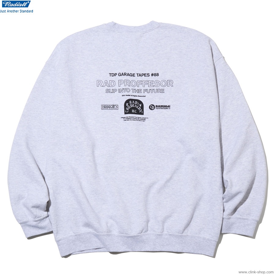 RADIALL E=MC2 - CREW NECK SWEATSHIRT L/S (FADED ASH GRAY) [RAD-25MW-CUT004]