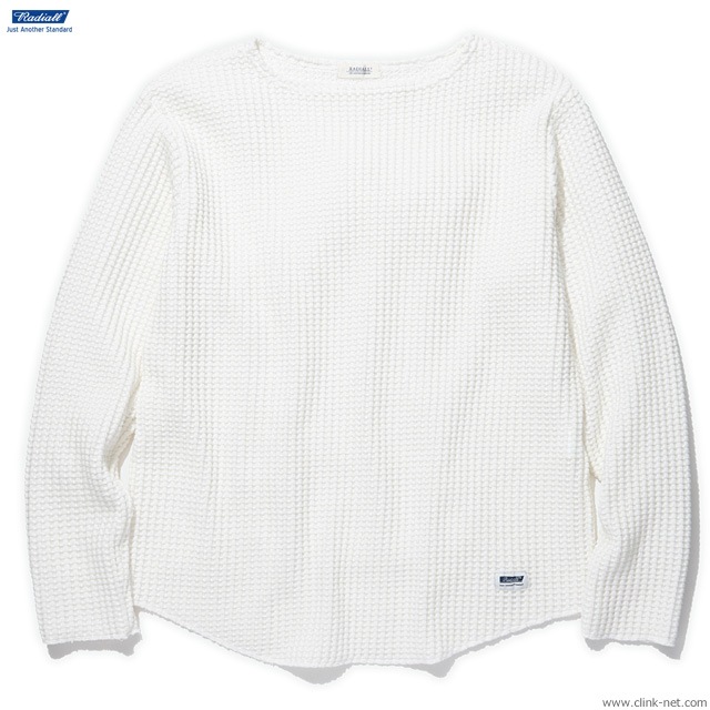 RADIALL BIG WAFFLE - BOAT NECK T-SHIRTS L/S (WHITE)