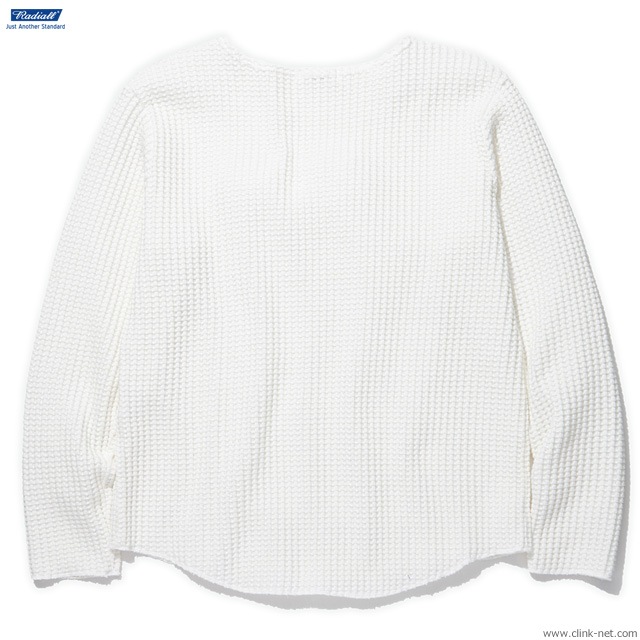 RADIALL BIG WAFFLE - BOAT NECK T-SHIRTS L/S (WHITE)