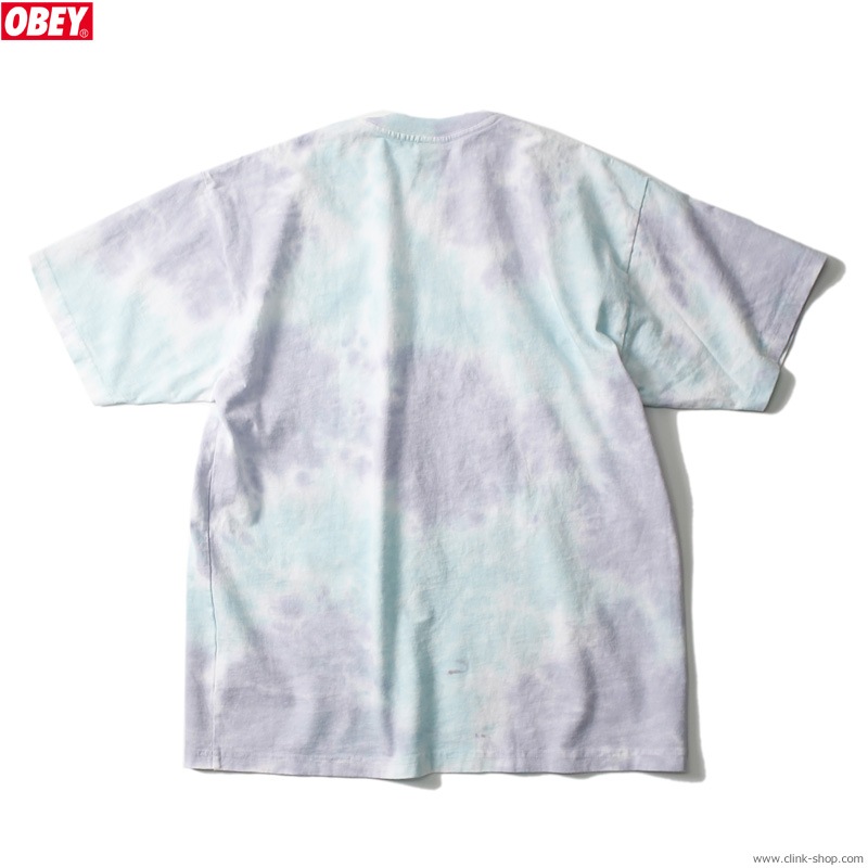 OBEY HEAVYWEIGHT BOX FIT TIE DYE T-SHIRT "OBEY PRESSED DAISIES" (PURE WATER BLOTCH)