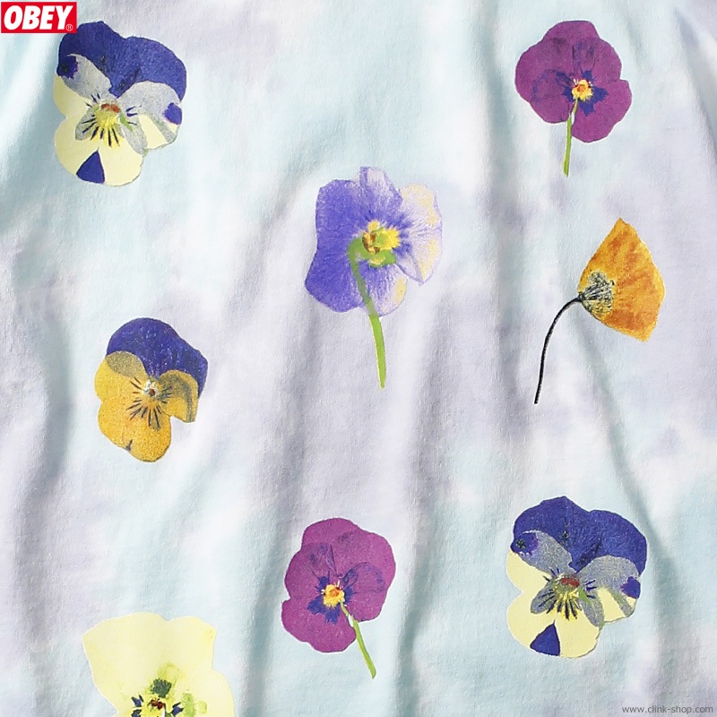 OBEY HEAVYWEIGHT BOX FIT TIE DYE T-SHIRT "OBEY PRESSED DAISIES" (PURE WATER BLOTCH)