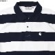 CARHARTT WIP S/S DAMPIER PIQUE POLO (DAMPIER STRIPE ATOM BLUE/WHITE)
