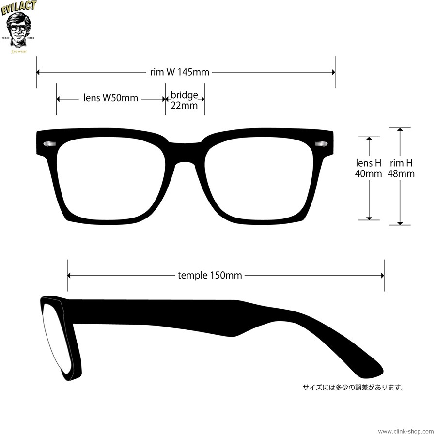 CLINK|EVILACT EYEWEAR EMBLEM - BLACK/SMOKE LENS [EAE23-14-02 CLINK|EVILACT EYEWEAR EMBLEM - BLACK/SMOKE LENS [EAE23-14-02