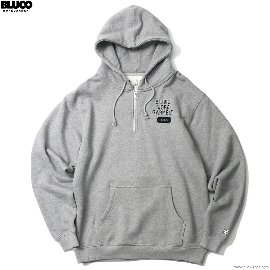 BLUCO HEAVY PILE SWEAT HALF ZIP HOODIE -1165- (GRAY) [145-13-015]