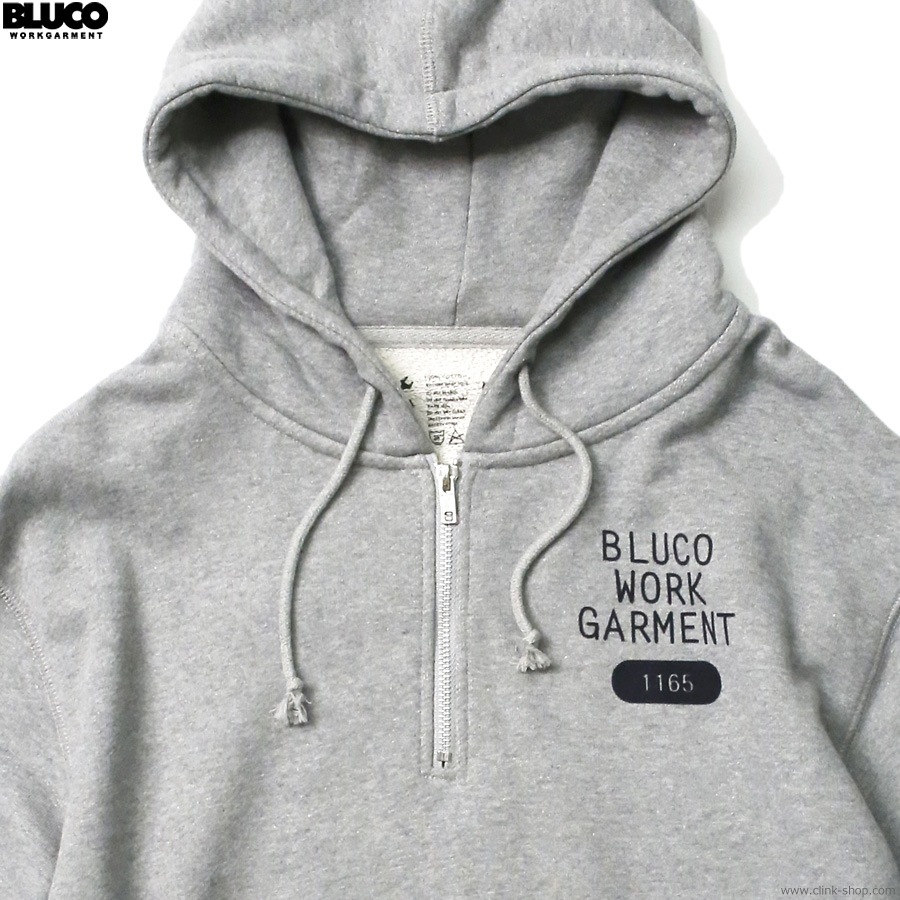 BLUCO HEAVY PILE SWEAT HALF ZIP HOODIE -1165- (GRAY) [145-13-015]