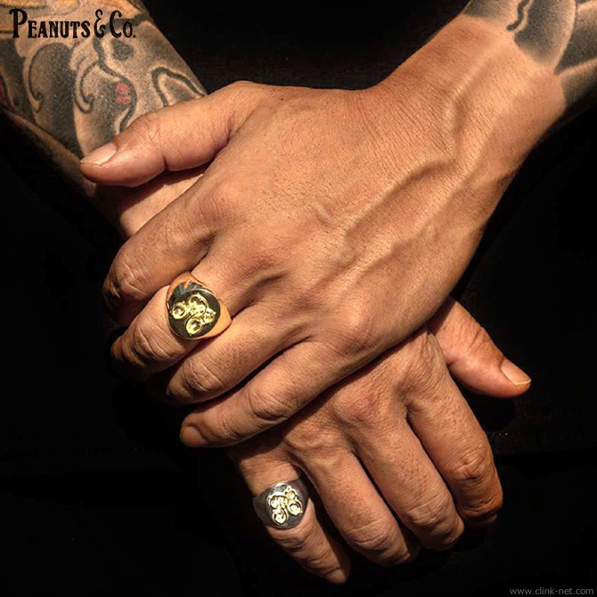PEANUTS & CO. SIGNET RING - LARGE - (K18SILVER)