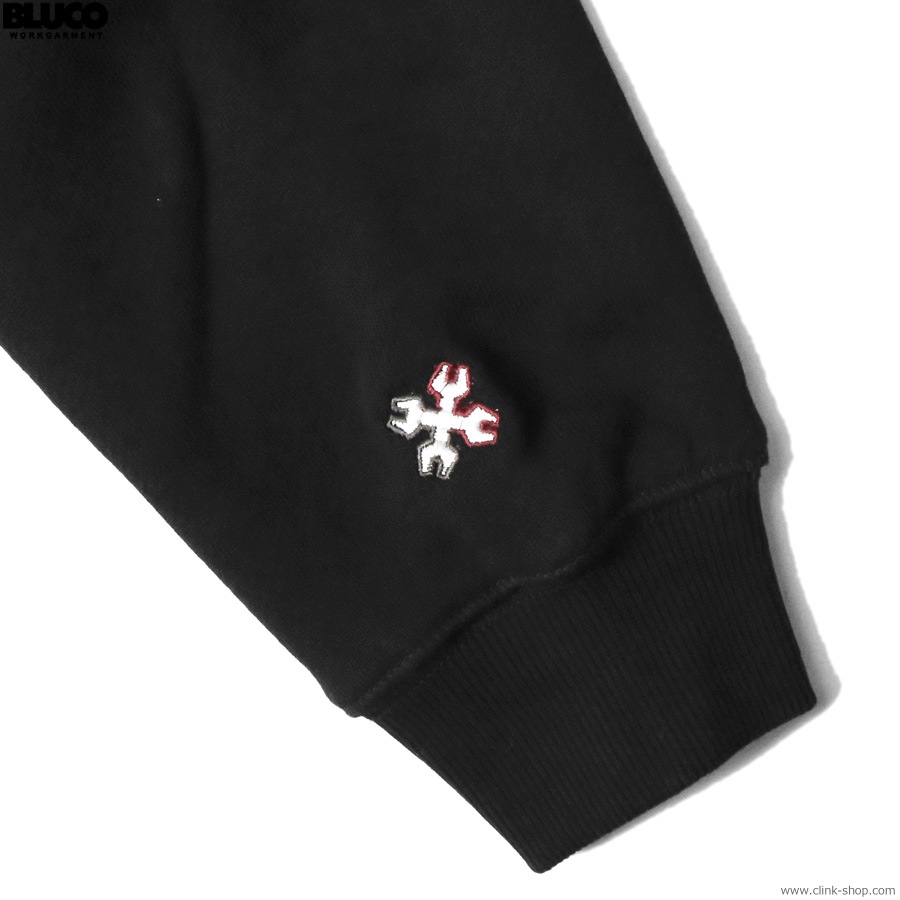 BLUCO HEAVY PILE SWEAT ZIP HOODIE -EMB- (BLACK) [145-13-016]