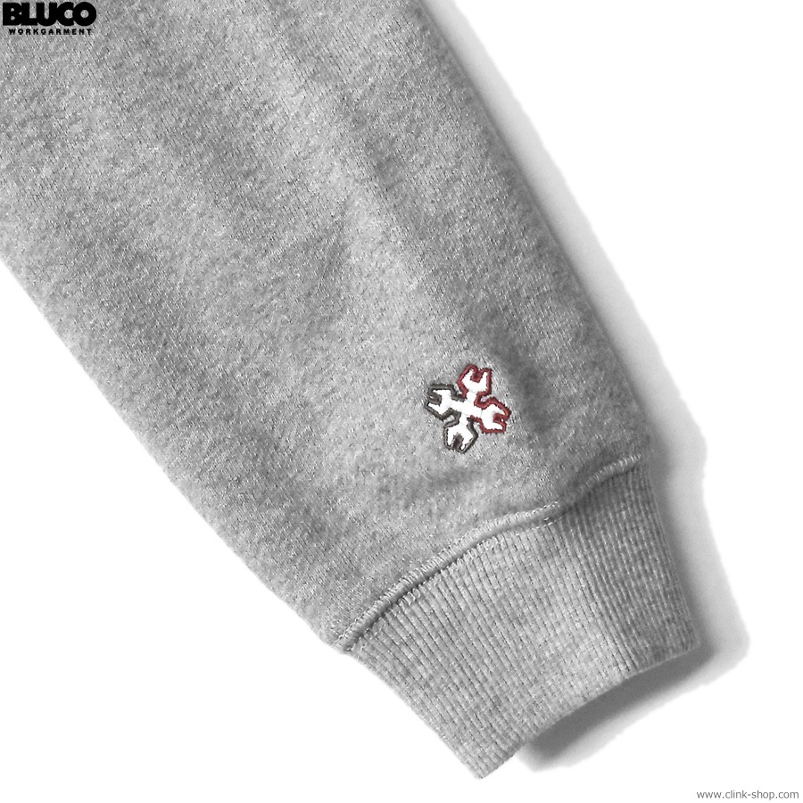 BLUCO HEAVY PILE SWEAT ZIP HOODIE -EMB- (GRAY) [145-13-016]