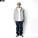BLUCO HEAVY PILE SWEAT ZIP HOODIE -EMB- (GRAY) [145-13-016]