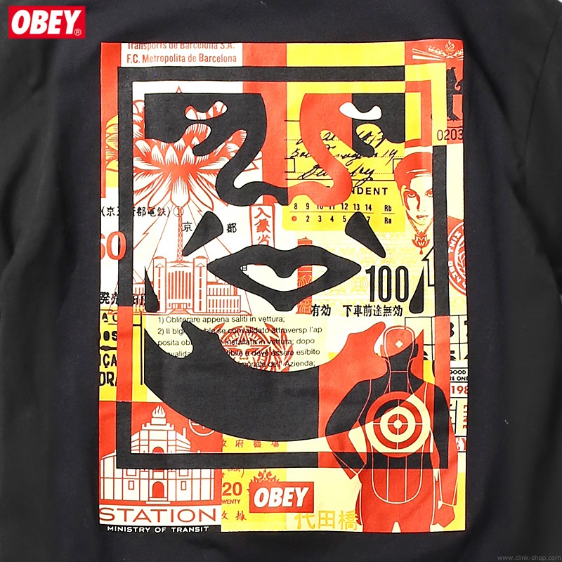 OBEY CLASSIC TEE "OBEY FACE COLLAGE" (BLACK) SHEPARD FAIREY COLLECTION