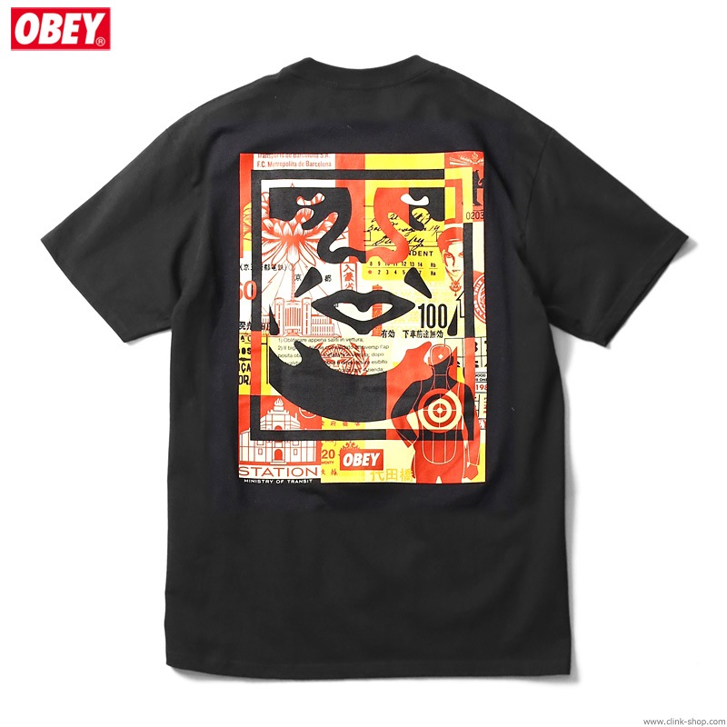 OBEY CLASSIC TEE "OBEY FACE COLLAGE" (BLACK) SHEPARD FAIREY COLLECTION