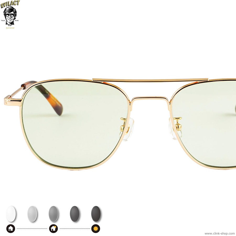 EVILACT EYEWEAR MIAMI - GOLDBROWN TORT./COLOR PHOTOCHROMIC GREEN LENS [EAE24-18-06]