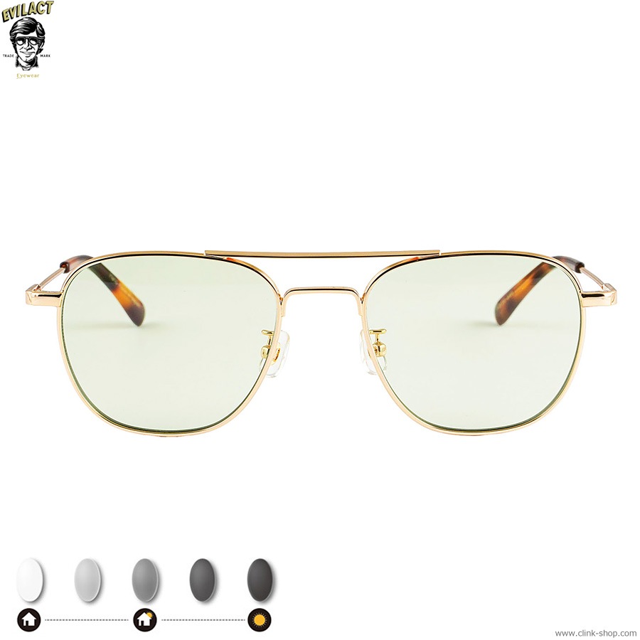 EVILACT EYEWEAR MIAMI - GOLDBROWN TORT./COLOR PHOTOCHROMIC GREEN LENS [EAE24-18-06]