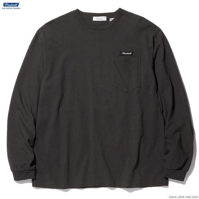 RADIALL FLAGS - CREW NECK POCKET T-SHIRT L/S (INK BLACK)