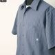 BLUCO STANDARD STRIPE WORK SHIRT S/S (NAVY) [153-21-118]