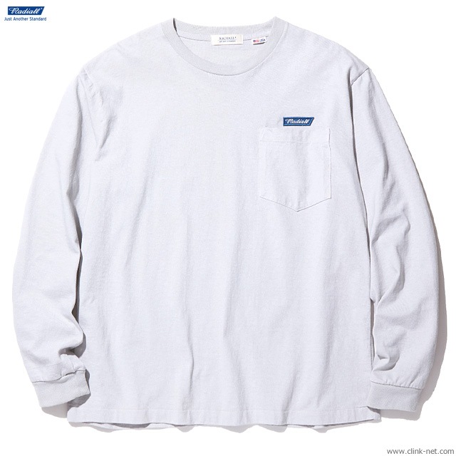 RADIALL FLAGS - CREW NECK POCKET T-SHIRT L/S (SNOW WHITE)