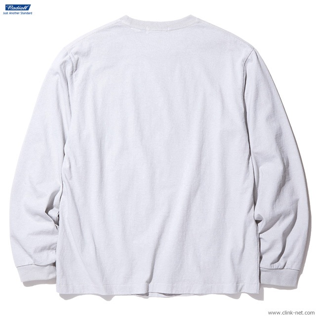 RADIALL FLAGS - CREW NECK POCKET T-SHIRT L/S (SNOW WHITE)