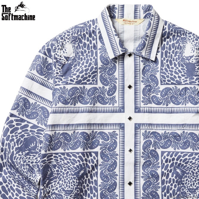 SOFTMACHINE BLEND BANDANA クッション CLINK｜SOFTMACHINE BLEND BANDANA SHIRTS L/S (NAVY)｜東京・吉祥寺