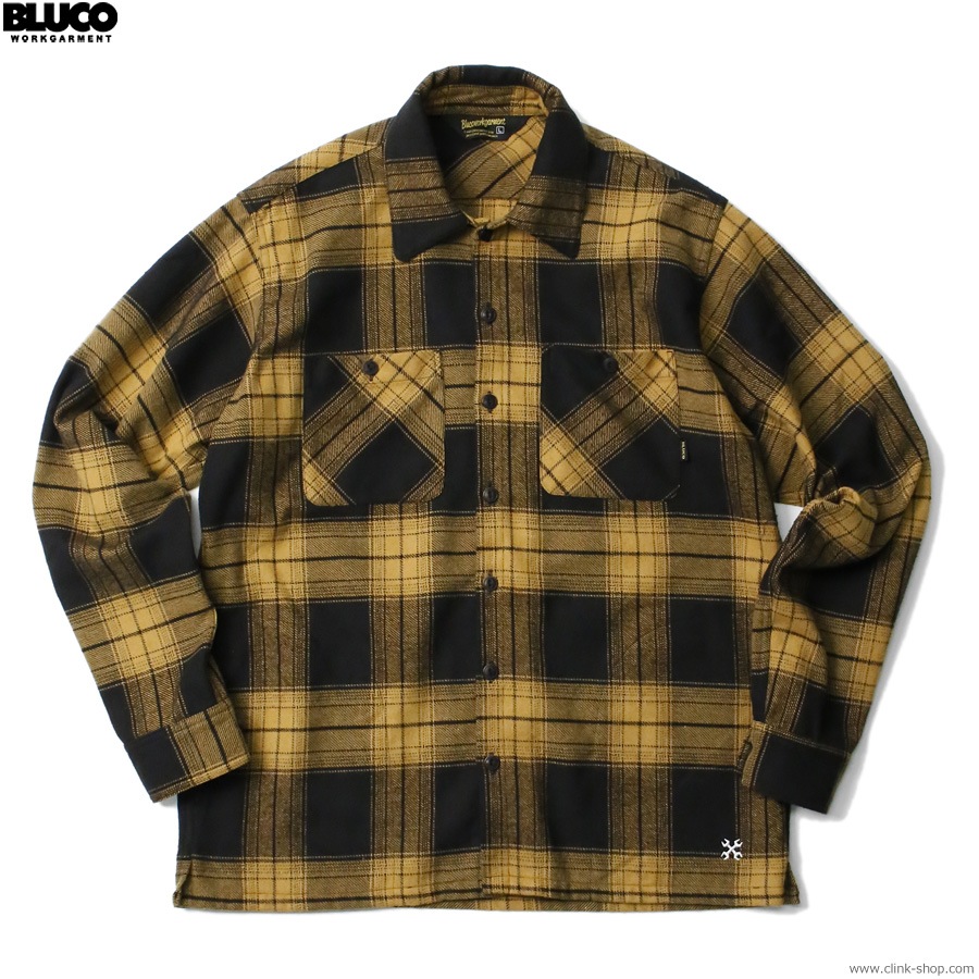 BLUCO OMBRE CHECK FLANNEL SHIRTS (YELLOW) [1147]