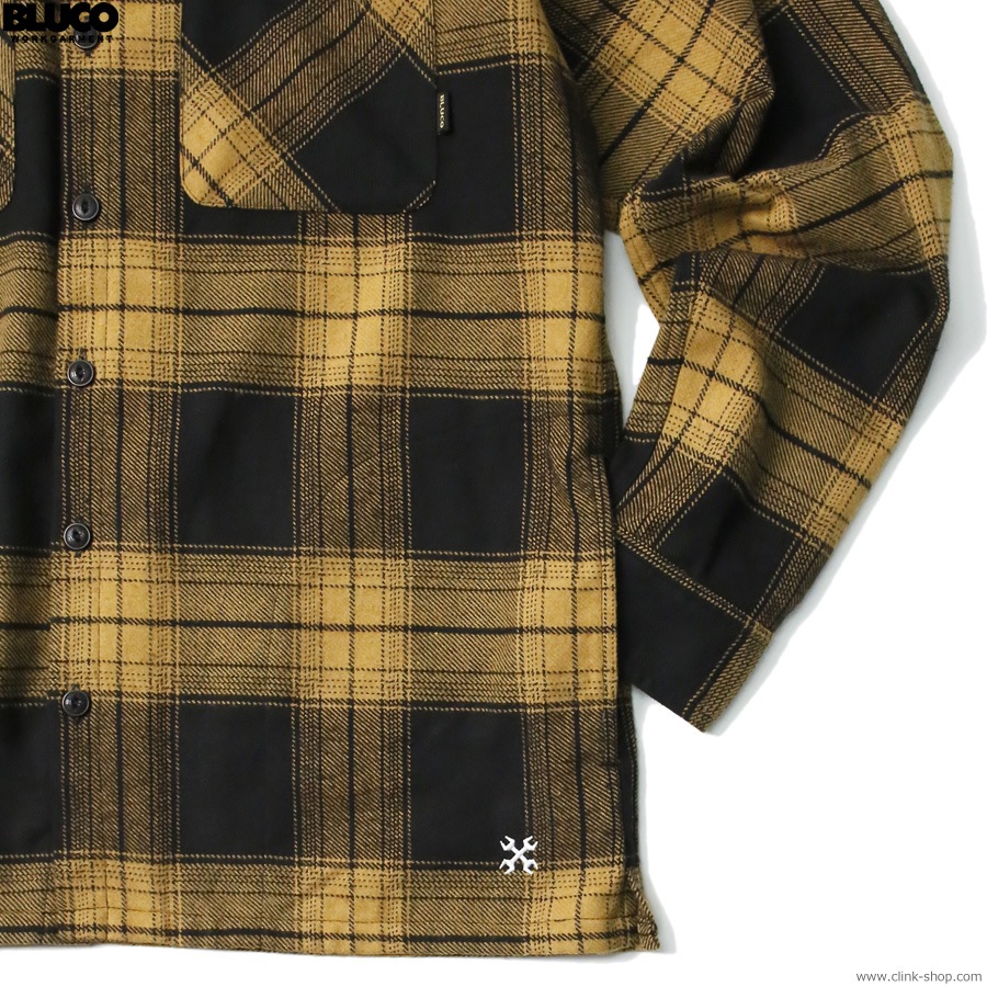 BLUCO OMBRE CHECK FLANNEL SHIRTS (YELLOW) [1147]