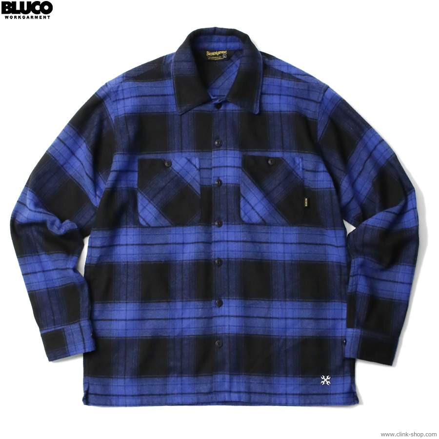 BLUCO OMBRE CHECK FLANNEL SHIRTS (NAVY) [1147]