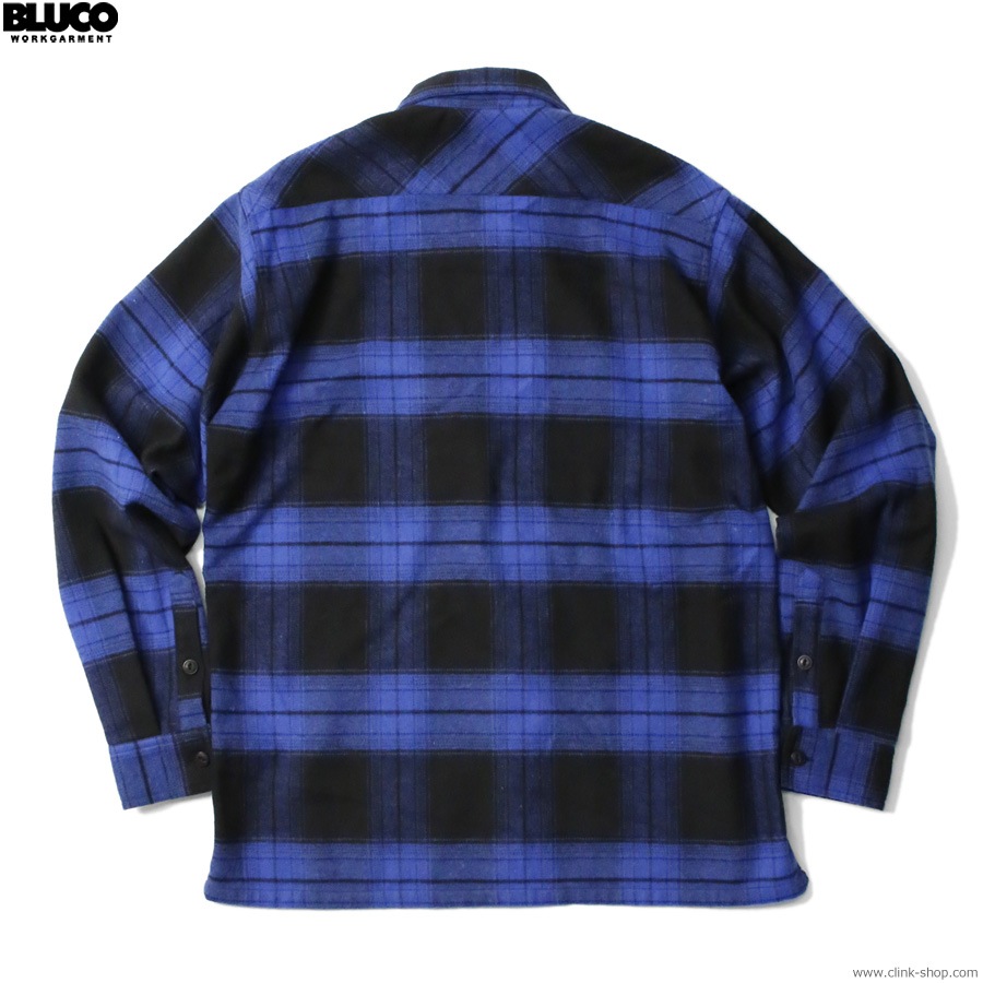 BLUCO OMBRE CHECK FLANNEL SHIRTS (NAVY) [1147]