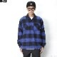 BLUCO OMBRE CHECK FLANNEL SHIRTS (NAVY) [1147]