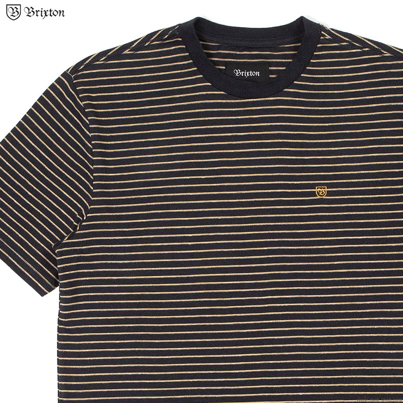 BRIXTON HILT S/S KNIT (BLACK/HONEY/HEATHER GREY)