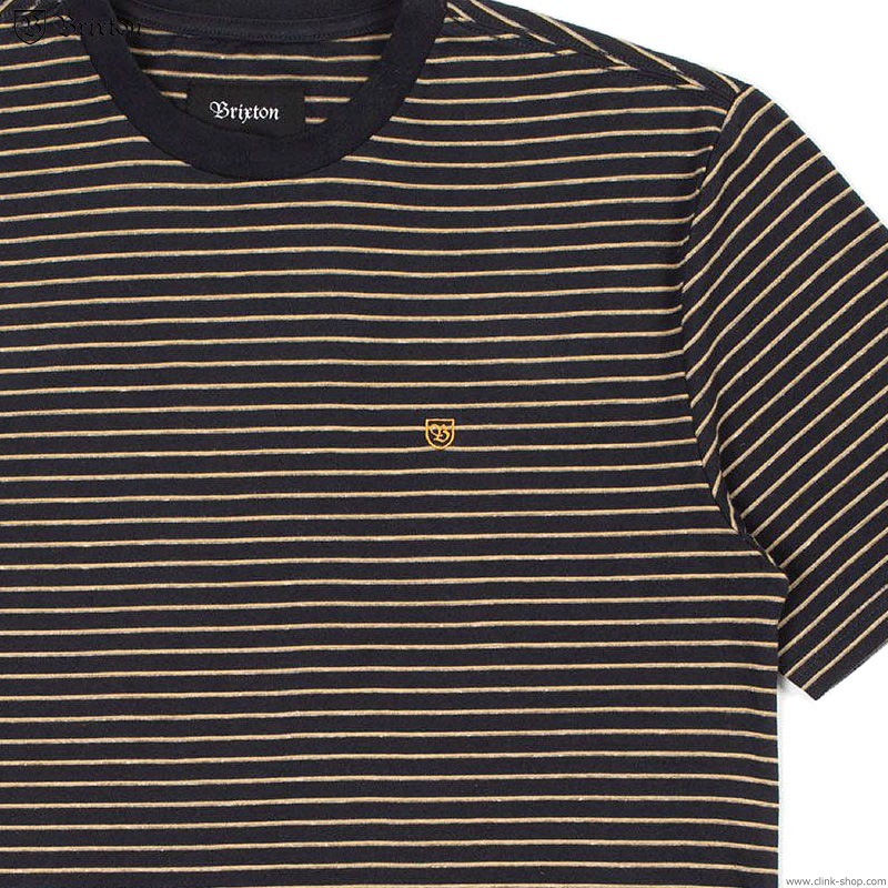 BRIXTON HILT S/S KNIT (BLACK/HONEY/HEATHER GREY)