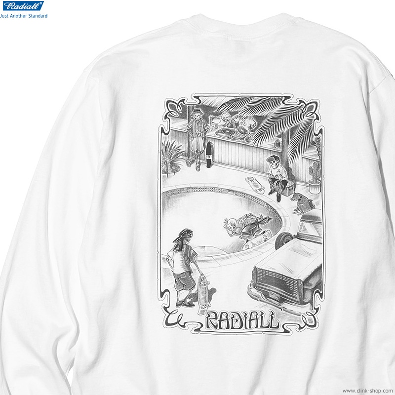 RADIALL  TOSHIKAZU NOZAKA CHEVY BOWL - CREW NECK T-SHIRT L/S (WHITE)