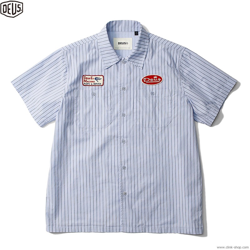 CLINK｜DEUS EX MACHINA FOREMAN STRIPE SHIRT (BLUE STRIPE)｜東京