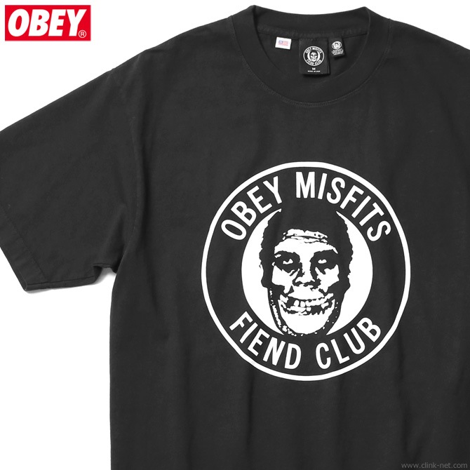 OBEY HEAVYWEIGHT BOX TEE "THE OBEY FIEND CLUB" (OFF BLACK)