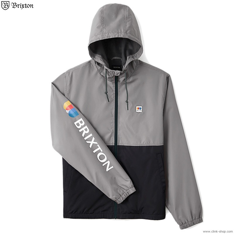 BRIXTON CLAXTON ALTON LW ZIP HOOD JK (BLACK/GREY)