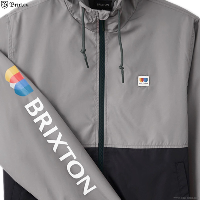 BRIXTON CLAXTON ALTON LW ZIP HOOD JK (BLACK/GREY)