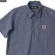 BLUCO PULLOVER STRIPE WORK SHIRT S/S (NAVY) [153-21-101]