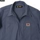 BLUCO PULLOVER STRIPE WORK SHIRT S/S (NAVY) [153-21-101]