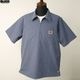 BLUCO PULLOVER STRIPE WORK SHIRT S/S (NAVY) [153-21-101]