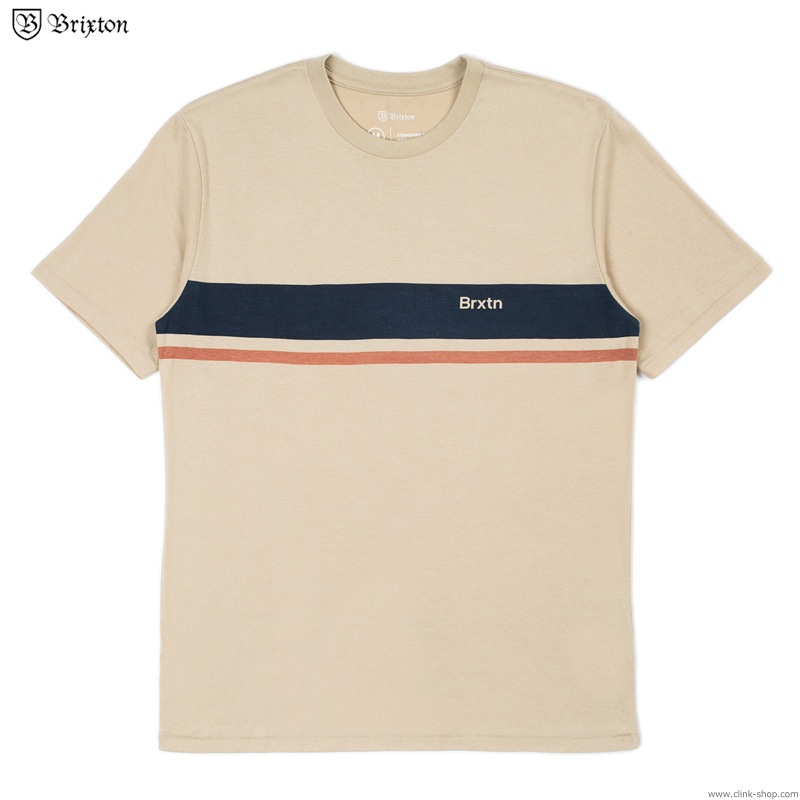 BRIXTON GATE STRIPE S/S KNIT (SAFARI)