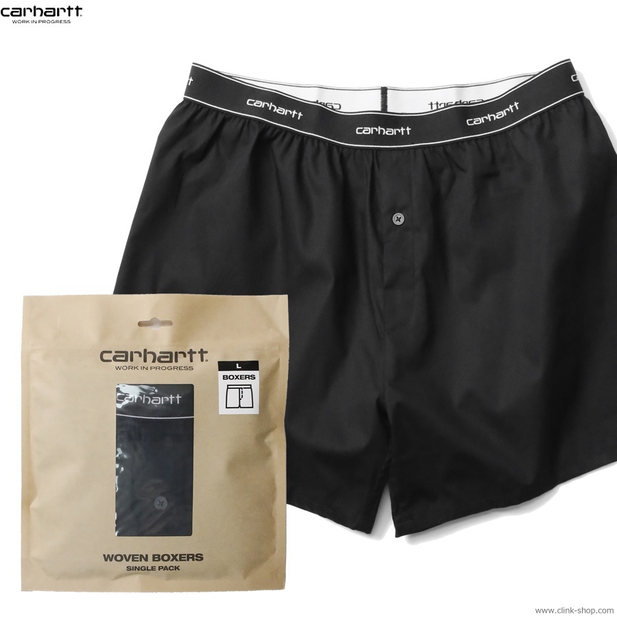 CARHARTT WIP COTTON SCRIPT BOXERS (BLACK)