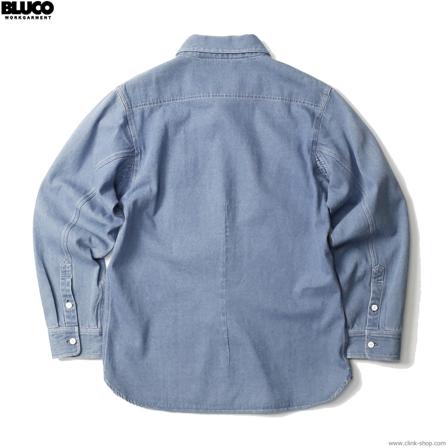 SALE 10OFF BLUCO DENIM WORK SHIRT (BLUE) [1122]