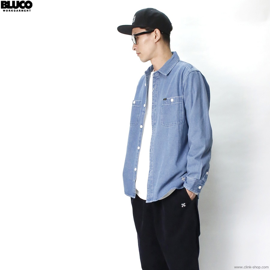 BLUCO DENIM WORK SHIRT (BLUE) [1122]