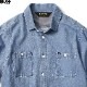 SALE 10OFF BLUCO DENIM WORK SHIRT (BLUE) [1122]