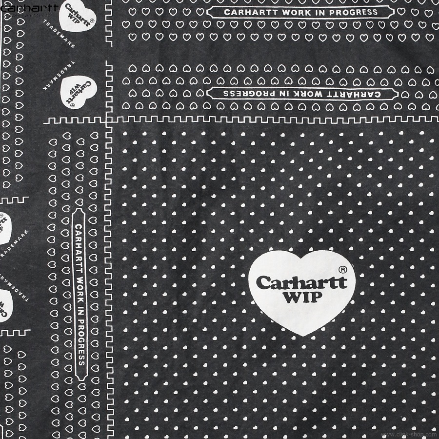 CARHARTT WIP S/S HEART BANDANA SHIRT (BLACK)