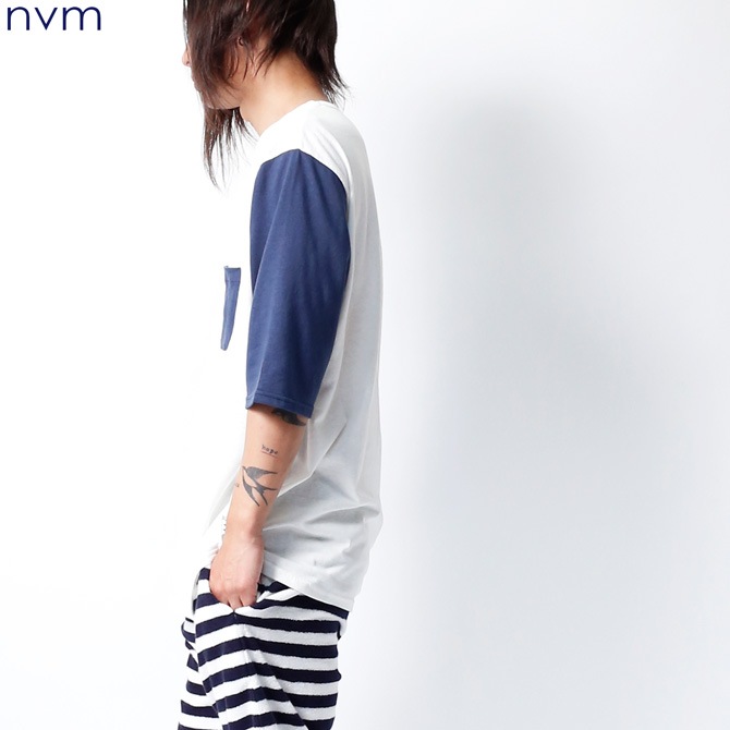 SALE 60��OFF NVM BB 1/2 T (WHITE��NAVY) [NVM16S-CS01]