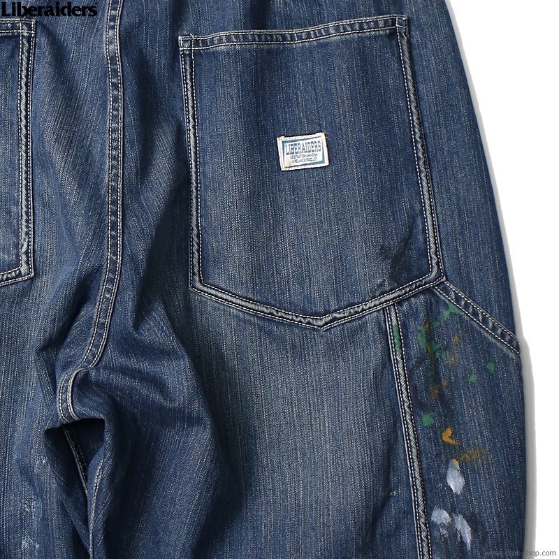 LIBERAIDERS DENIM PAINTER SARROUEL PANTS (DK.BLUE) #76702