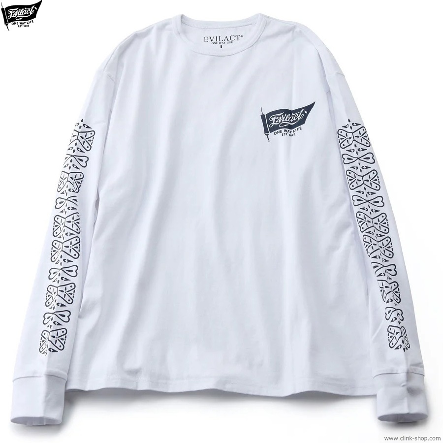 SALE 30��OFF EVILACT BANDANA LS (WHITE) [EA25-ACT1-T03]