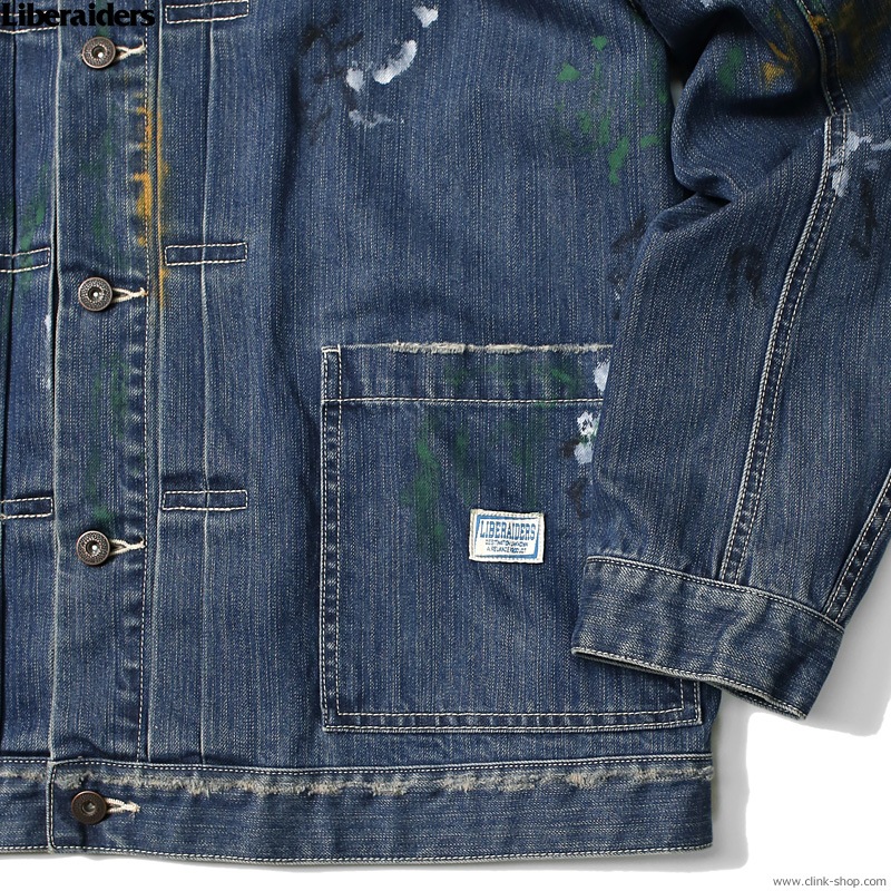LIBERAIDERS PAINT SPLATTER DENIM JACKET (DK.BLUE) #76013